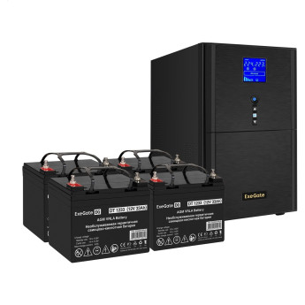 Комплект EXEGATE ИБП EX295990RUS + батарея 33Aч EX282974RUS 4шт