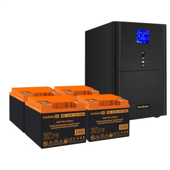 Комплект EXEGATE ИБП EX295990RUS + батарея 45Aч EX285666RUS 4шт